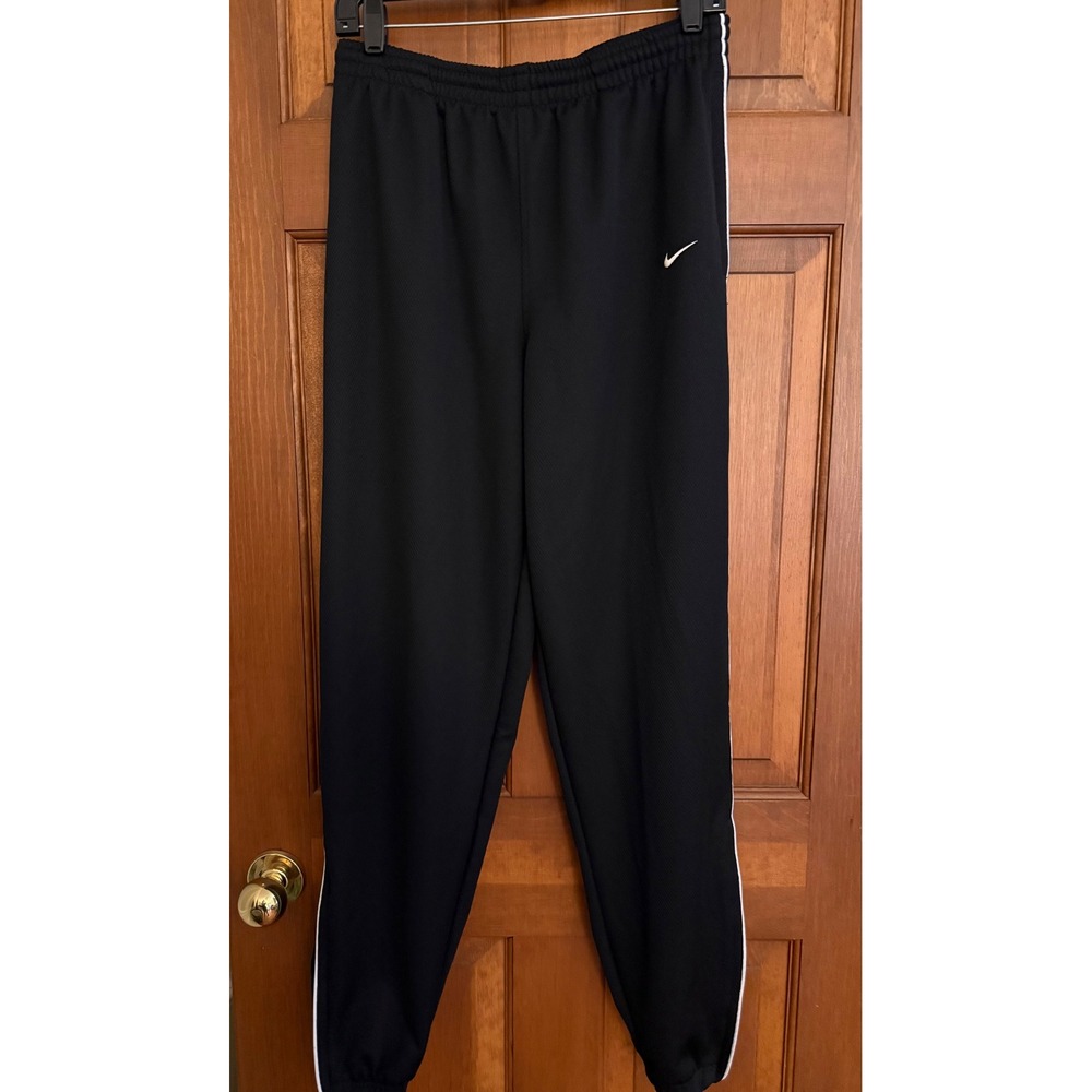 Nike Team Womens Training Jogger Size  L Black Zip-Up Hem Running Gym Activewear